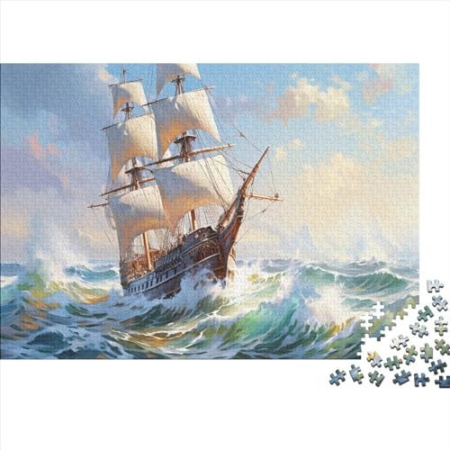 Sail 1000-teiliges Puzzle für Erwachsene, kreatives rechteckiges Puzzle, Holzpuzzle, Puzzle-Geschenk für Freunde und Familie, 1000 Stück (75 x 50 cm) von XJmoney