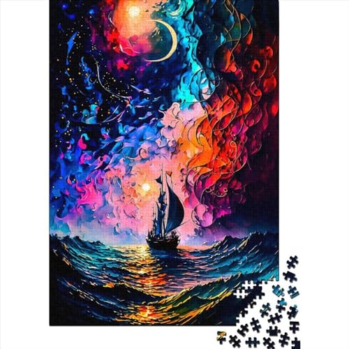 Schiff auf dem Ozean 1 Puzzle schwer schwer 100% recyceltes Karton-Puzzle für Kinder und Erwachsene ab 12 Jahren Geburtstagsgeschenk 38x26cm/1000 Teile von XJmoney