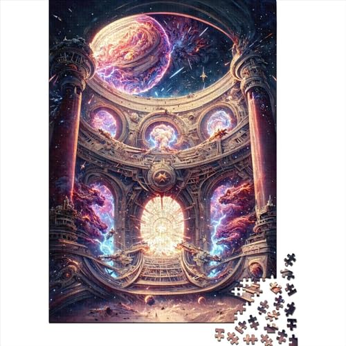 Space Gate Puzzle 100% recycelter Karton Puzzle 100% recycelter Karton für Erwachsene Jugendliche Ostergeschenke 70 x 50 cm / 1000 Stück von XJmoney