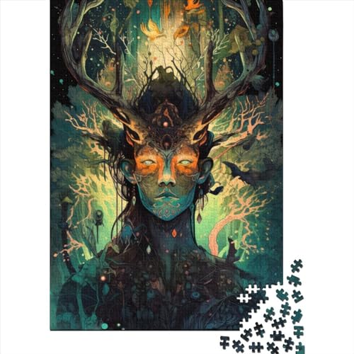Spirit of The Forest2 Puzzle zum Stressabbau, 100 % recycelt, aus Karton, für Kinder ab 12 Jahren, Halloween-Geschenke, 70 x 50 cm, 1000 Stück von XJmoney