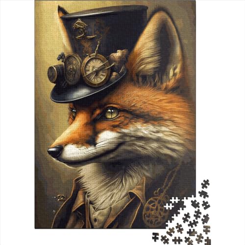 Steampunk Fox Puzzle 100% recycelter Karton Puzzle 100% recycelter Karton für Erwachsene Jugendliche Ostergeschenke 38 x 26 cm / 1000 Teile von XJmoney
