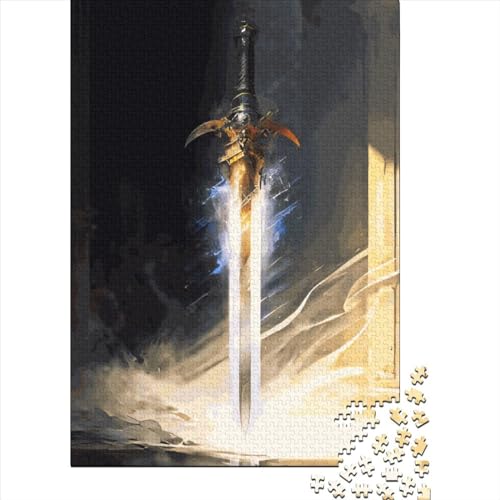 Sword Legend Kunst-Puzzle, Rechteckiger Karton, 100% Recycelt, für Jungen und Mädchen, Halloween-Geschenke, 38 x 26 cm / 1000 Teile von XJmoney
