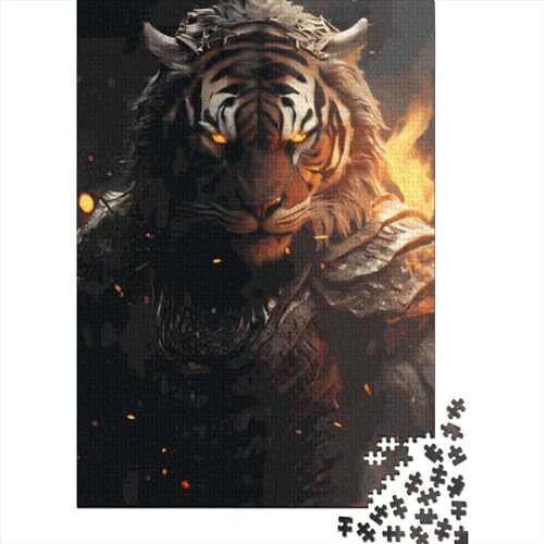 Tiger Warrior Puzzle 100% recycelter Karton Puzzle 100% recycelter Karton für Erwachsene Kinder Geschenke zum Kindertag 38 x 26 cm / 1000 Stück von XJmoney