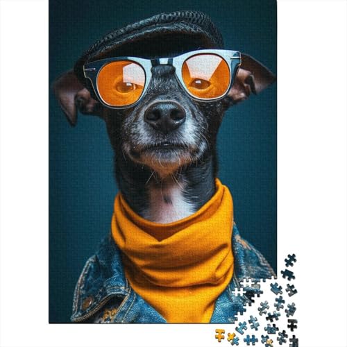 Trendiges Hunde-Puzzle Lustig 100% Recycling Pappe für Jungen oder Mädchen Geschenk Kindertag 70x50cm / 1000 Teile von XJmoney