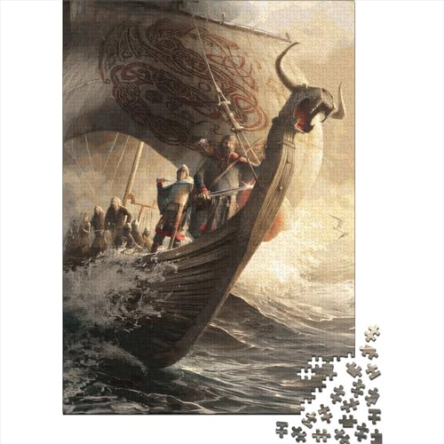 Vikings Reisepuzzle Personalisierbare Bilder Puzzle aus 100% recyceltem Karton für Jungen oder Mädchen 70x50cm/1000 Teile von XJmoney