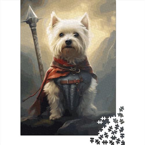 Westie Viking Rechteckiges Papierpuzzle, herausfordernd und anregend, für Frauen und Männer, Ostergeschenk, 70 x 50 cm, 1000 Stück von XJmoney
