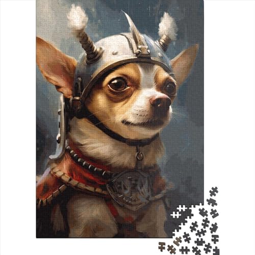 Wikinger-Puzzle Chihuahua 100% recycelter Karton Premium-Puzzle für Kinder Erwachsene Weihnachtsgeschenke 70x50cm/1000 Teile von XJmoney