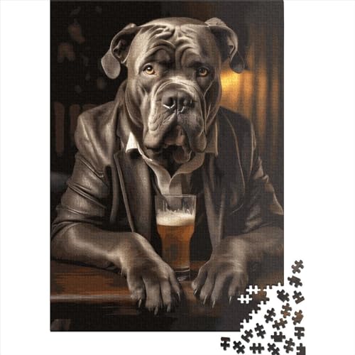XJmoney Cane Corso-Puzzle, 1000 Teile, für Erwachsene, Mädchen, Holzpuzzle, Gehirnübung, Herausforderungsspiel, Unterhaltung, Geschenke, Teenager, Familienaktivität, 1000 Teile (75 x 50 cm) von XJmoney