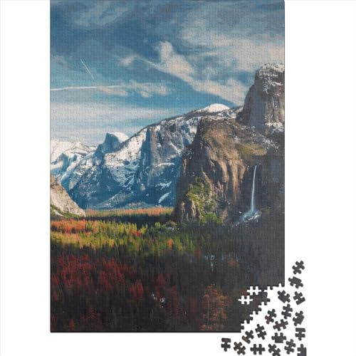 Yosemite Nationalpark Puzzle 100% recycelter Karton Premium-Puzzle für Kinder Erwachsene Weihnachtsgeschenke 38x26cm/1000 Teile von XJmoney