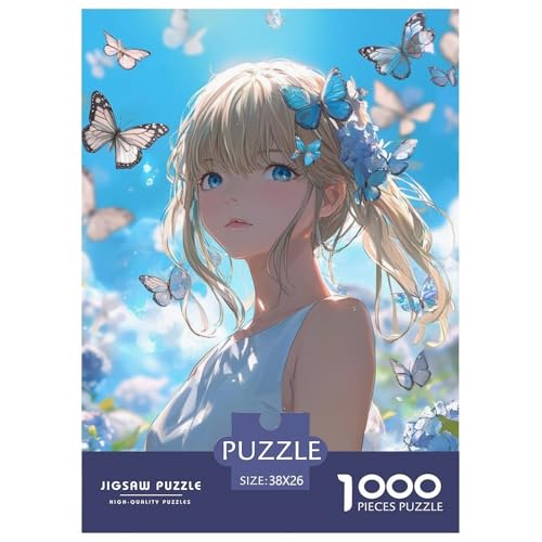 Animationsmädchen Erwachsene 1000 Teile Schöne Mädchen Puzzles Lernspiel Wohnkultur Geburtstag Family Challenging Games Entspannung Und Intelligenz 38x26cm/1000pcs von XKASKDFKE