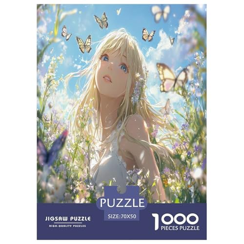 Animationsmädchen Erwachsene Puzzles 1000 Teile Schöne Mädchen Geschicklichkeitsspiel Für Die Ganze Familie Lernspiel Wohnkultur Geburtstag Stress Relief 70x50cm/1000pcs von XKASKDFKE
