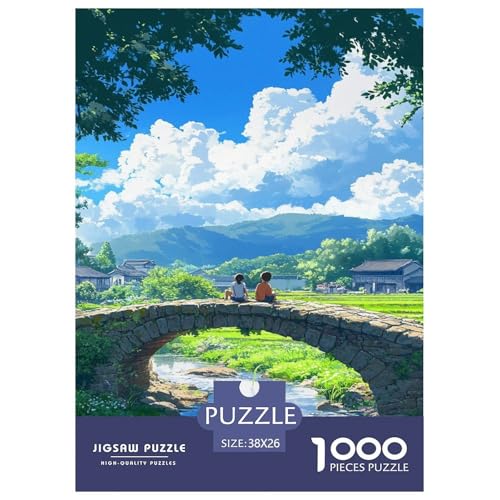 Anime-Landschaft 1000 Teile Schöne Landschaften Erwachsene Puzzles Family Challenging Games Wohnkultur Lernspiel Geburtstag Entspannung Und Intelligenz 38x26cm/1000pcs von XKASKDFKE