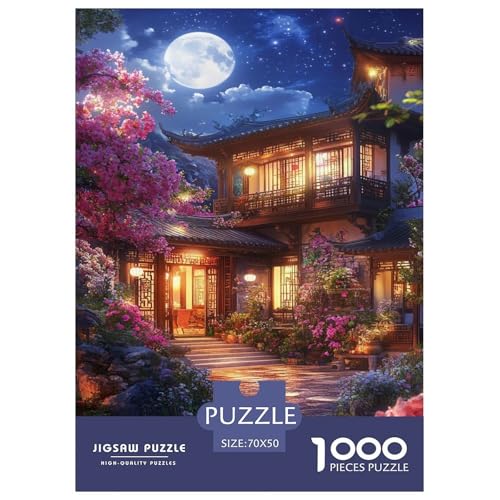 Anime-Landschaft Erwachsene Puzzle 1000 Teile Schöne Landschaften Lernspiel Geburtstag Family Challenging Games Wohnkultur Entspannung Und Intelligenz 70x50cm/1000pcs von XKASKDFKE