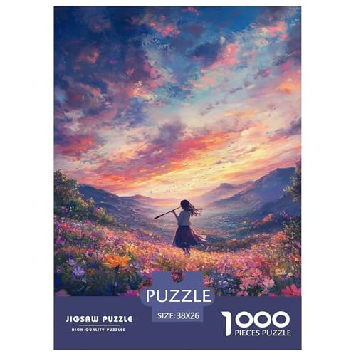 Anime-Landschaft Für Erwachsene 1000 Teile Schöne Landschaften Puzzle Geburtstag Educational Game Moderne Wohnkultur Family Challenging Games Stress Relief 38x26cm/1000pcs von XKASKDFKE