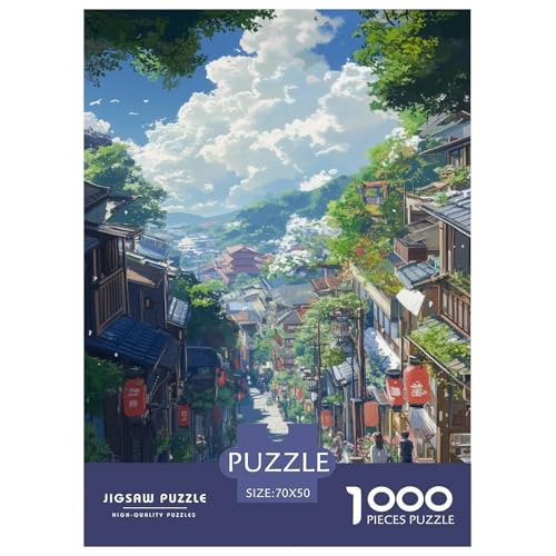 Anime-Landschaft Puzzles 1000 Teile Schöne Landschaften Für Erwachsene Geburtstag Family Challenging Games Lernspiel Moderne Wohnkultur Stress Relief 70x50cm/1000pcs von XKASKDFKE