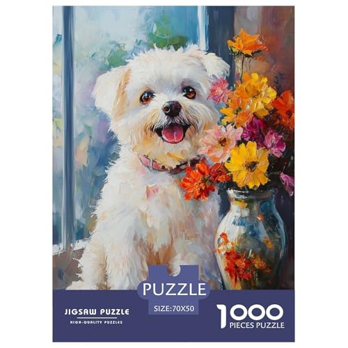 Bichon Frisé-Hund Puzzles Erwachsene 1000 Teile Tieres Educational Game Moderne Wohnkultur Family Challenging Games Geburtstag Stress Relief Toy 70x50cm/1000pcs Bichon Frisé-Hund Puzzles Erwachsene 1000 Teile Tieres Educational Game Moderne Wohnkultur Family Challenging Games Geburtstag Stress Relief Toy 70x50cm/1000pcs von XKASKDFKE