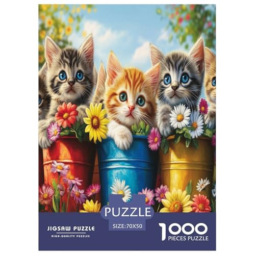 Blume mit Katze 1000 Teile Pet Tieres Puzzle Erwachsene Geburtstag Lernspiel Moderne Wohnkultur Family Challenging Games Stress Relief 70x50cm/1000pcs Blume mit Katze 1000 Teile Pet Tieres Puzzle Erwachsene Geburtstag Lernspiel Moderne Wohnkultur Family Challenging Games Stress Relief 70x50cm/1000pcs von XKASKDFKE