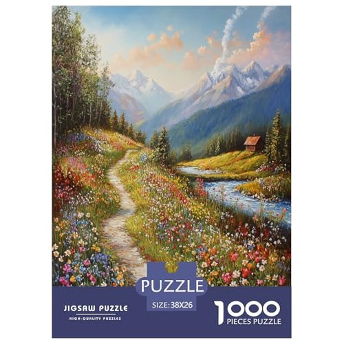 Blumenlandschaft 1000 Teile Art Pflanzen Puzzle Für Erwachsene Wohnkultur Lernspiel Geburtstag Family Challenging Games Stress Relief 38x26cm/1000pcs von XKASKDFKE