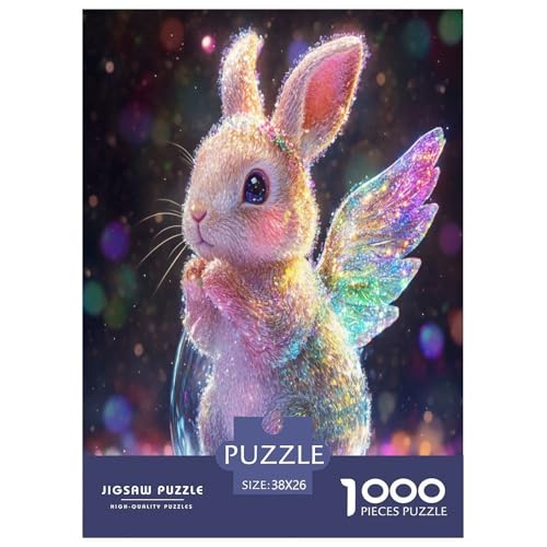 Bunter Hase 1000 Teile Tieres Erwachsene Puzzles Family Challenging Games Wohnkultur Lernspiel Geburtstag Entspannung Und Intelligenz 38x26cm/1000pcs von XKASKDFKE