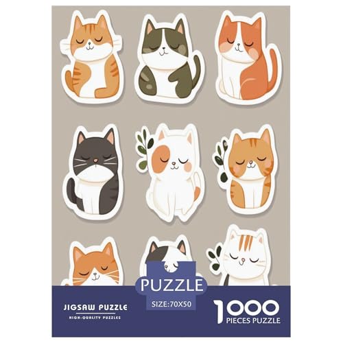 Cartoon-Katze Erwachsene Puzzles 1000 Teile Tiere Geschicklichkeitsspiel Für Die Ganze Familie Lernspiel Wohnkultur Geburtstag Stress Relief 70x50cm/1000pcs Cartoon-Katze Erwachsene Puzzles 1000 Teile Tiere Geschicklichkeitsspiel Für Die Ganze Familie Lernspiel Wohnkultur Geburtstag Stress Relief 70x50cm/1000pcs von XKASKDFKE