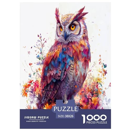 Coole Eule Erwachsene Puzzle 1000 Teile Tiere Lernspiel Geburtstag Family Challenging Games Wohnkultur Entspannung Und Intelligenz 38x26cm/1000pcs von XKASKDFKE