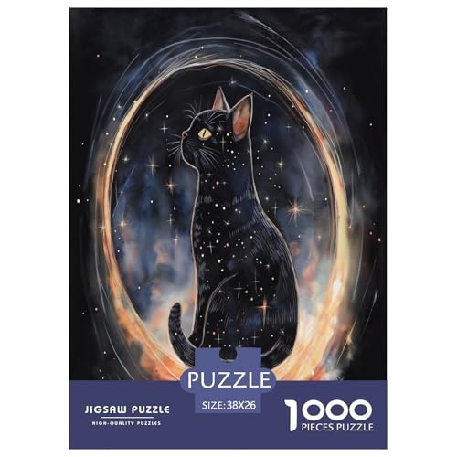 Coole Katzen 1000 Teile Pet Tieres Puzzle Für Erwachsene Home Decor Lernspiel Geburtstag Family Challenging Games Stress Relief 38x26cm/1000pcs von XKASKDFKE