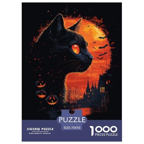 Coole Katzen Erwachsene Puzzles 1000 Teile Pet Tieres Geschicklichkeitsspiel Für Die Ganze Familie Lernspiel Wohnkultur Geburtstag Stress Relief 70x50cm/1000pcs von XKASKDFKE