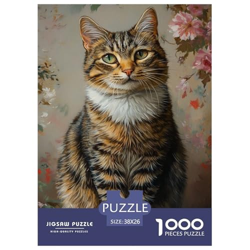 Coole Katzen Puzzle 1000 Teile Pet Tieres Erwachsene Family Challenging Games Geburtstag Educational Game Moderne Wohnkultur Stress Relief 38x26cm/1000pcs von XKASKDFKE