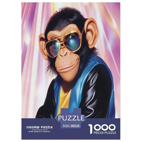 Cooler AFFE 1000 Teile Tieres Puzzle Für Erwachsene Geburtstag Lernspiel Family Challenging Games Wohnkultur Stress Relief 38x26cm/1000pcs von XKASKDFKE