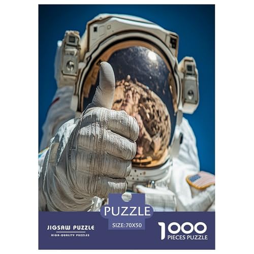 Cooler Astronaut Erwachsene Puzzles 1000 Teile Raumanzüge Geschicklichkeitsspiel Für Die Ganze Familie Lernspiel Wohnkultur Geburtstag Stress Relief 70x50cm/1000pcs von XKASKDFKE