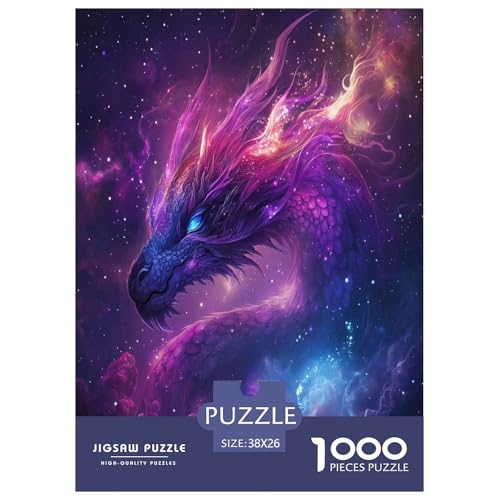 Cooler Drache 1000 Teile Tiere Puzzle Für Erwachsene Geburtstag Lernspiel Family Challenging Games Wohnkultur Stress Relief 38x26cm/1000pcs von XKASKDFKE