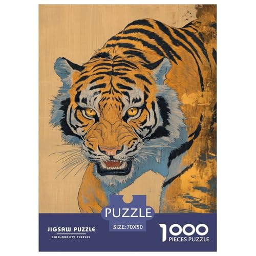 Cooler Tiger 1000 Teile Tiere Puzzle Erwachsene Geburtstag Lernspiel Moderne Wohnkultur Family Challenging Games Stress Relief 70x50cm/1000pcs von XKASKDFKE