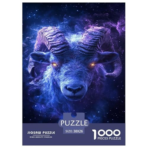 Cooles Schaf Erwachsene 1000 Teile Tiere Puzzle Moderne Wohnkultur Family Challenging Games Geburtstag Lernspiel Stress Relief 38x26cm/1000pcs von XKASKDFKE
