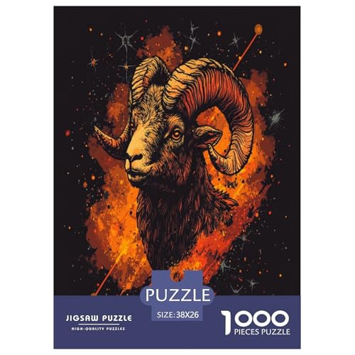 Cooles Schaf Puzzle 1000 Teile Tiere Erwachsene Family Challenging Games Geburtstag Educational Game Moderne Wohnkultur Stress Relief 38x26cm/1000pcs von XKASKDFKE