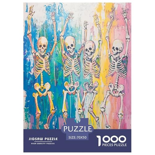 Creative Skelette 1000 Teile Skelette Für Erwachsene Puzzles Lernspiel Wohnkultur Geburtstag Family Challenging Games Stress Relief Toy 70x50cm/1000pcs von XKASKDFKE
