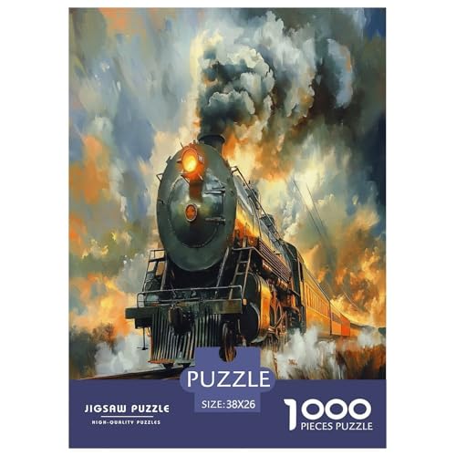 Dampflok Erwachsene Puzzle 1000 Teile Fahrzeuge Lernspiel Geburtstag Family Challenging Games Wohnkultur Entspannung Und Intelligenz 38x26cm/1000pcs von XKASKDFKE
