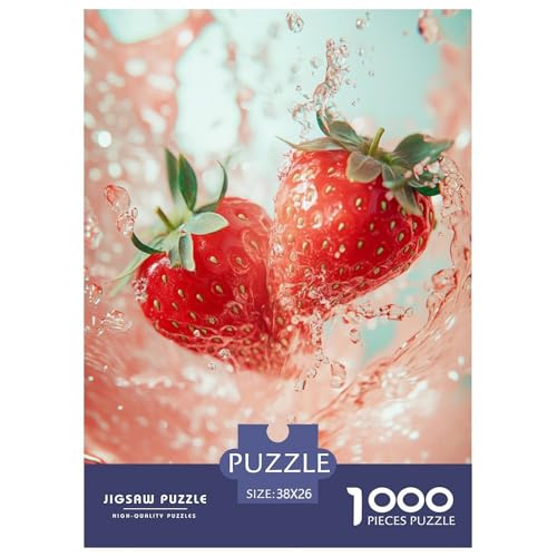 Erdbeere Puzzle 1000 Teile Früchte Erwachsene Geschicklichkeitsspiel Für Die Ganze Familie Wohnkultur Lernspiel Geburtstag Stress Relief 38x26cm/1000pcs von XKASKDFKE