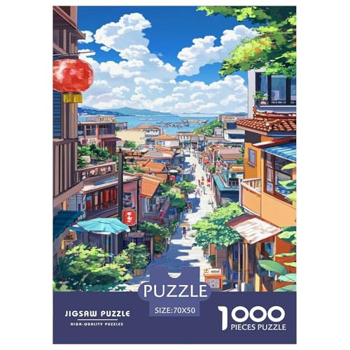 Farbenfrohes Puzzle Anime-Landschaft Geschicklichkeitsspiel Home Dekoration Puzzle Schöne Landschaften Buntes Legespiel 1000 Teile Erwachsenen Puzzle Für Erwachsene Kinder 70x50cm/1000pcs von XKASKDFKE