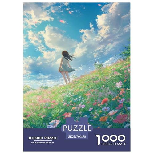 Farbenfrohes Puzzle Anime-Landschaft Geschicklichkeitsspiel Home Dekoration Puzzle Schöne Landschaften Buntes Legespiel 1000-teilige Puzzles Herausforderndes Puzzle Für Erwachsene Kinder 70x50cm von XKASKDFKE