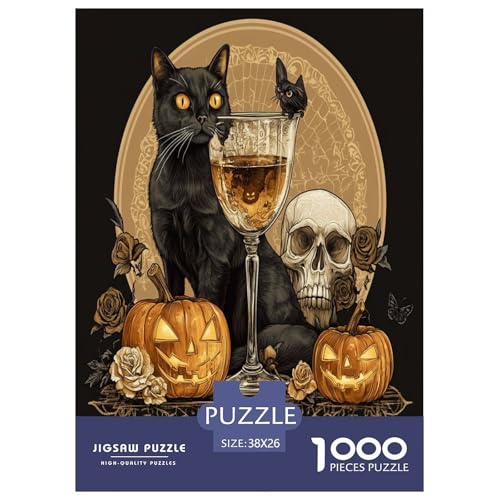 Farbenfrohes Puzzle Halloween-Katze Puzzle Farbenfrohes Legespiel Erwachsene Puzzles Tieres Clevere Rätsel 1000 Teile Herausforderndes Puzzle Für Erwachsene Und Kinder 38x26cm/1000pcs Farbenfrohes Puzzle Halloween-Katze Puzzle Farbenfrohes Legespiel Erwachsene Puzzles Tieres Clevere Rätsel 1000 Teile Herausforderndes Puzzle Für Erwachsene Und Kinder 38x26cm/1000pcs von XKASKDFKE