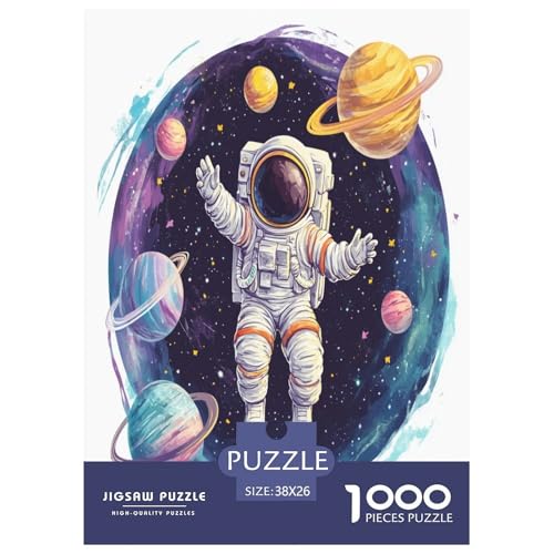Farbenfrohes Puzzle Kreativer Astronaut Geschicklichkeitsspiel Home Dekoration Puzzle Raumanzüge Buntes Legespiel 1000 Teile Erwachsenen Puzzle Für Erwachsene Kinder 38x26cm/1000pcs von XKASKDFKE