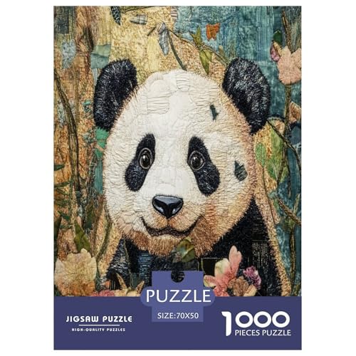 Farbenfrohes Puzzle Kunst-Panda Geschicklichkeitsspiel Home Dekoration Puzzle Tiere Buntes Legespiel 1000-teilige Puzzles Herausforderndes Puzzle Für Erwachsene Kinder 70x50cm/1000pcs von XKASKDFKE