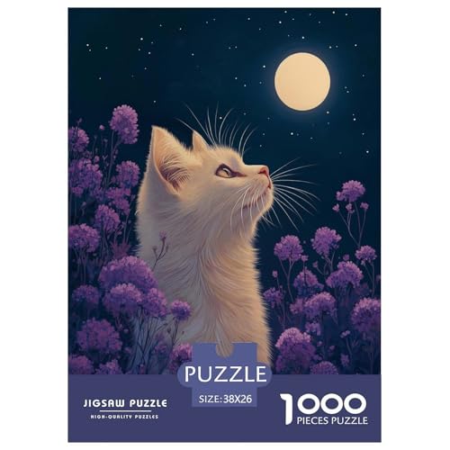 Farbenfrohes Puzzle Schöne Katze Geschicklichkeitsspiel Home Dekoration Puzzle Tiere Buntes Legespiel 1000-teilige Puzzles Herausforderndes Puzzle Für Erwachsene Kinder 38x26cm/1000pcs von XKASKDFKE