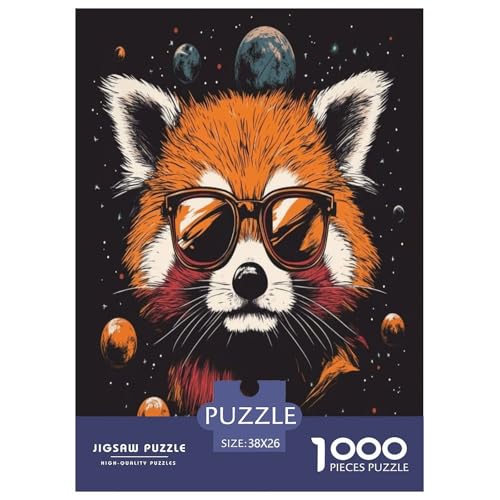 Farbenfrohes Puzzle Süßer Panda Geschicklichkeitsspiel Home Dekoration Puzzle Tiere Buntes Legespiel 1000 Teile Erwachsenen Puzzle Für Erwachsene Kinder 38x26cm/1000pcs von XKASKDFKE