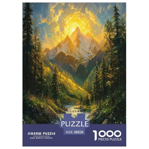 Farbenfrohes Puzzle Verschneite Berglandschaft Geschicklichkeitsspiel Home Dekoration Puzzle Schöne Landschaften Buntes Legespiel 1000-teilige Puzzles Herausforderndes Puzzle Für Erwachsene Kinder von XKASKDFKE