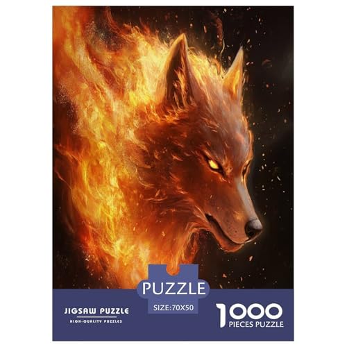 Flammender Wolf 1000 Teile Tieres Puzzle Für Erwachsene Geburtstag Lernspiel Family Challenging Games Wohnkultur Stress Relief 70x50cm/1000pcs Flammender Wolf 1000 Teile Tieres Puzzle Für Erwachsene Geburtstag Lernspiel Family Challenging Games Wohnkultur Stress Relief 70x50cm/1000pcs von XKASKDFKE