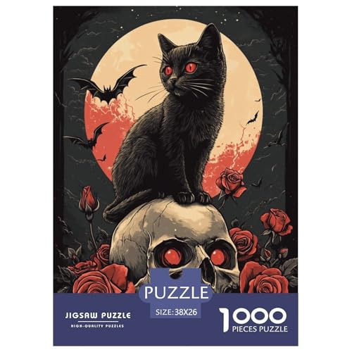 Halloween-Katze 1000 Teile Tieres Puzzle Für Erwachsene Geburtstag Lernspiel Family Challenging Games Wohnkultur Stress Relief 38x26cm/1000pcs Halloween-Katze 1000 Teile Tieres Puzzle Für Erwachsene Geburtstag Lernspiel Family Challenging Games Wohnkultur Stress Relief 38x26cm/1000pcs von XKASKDFKE