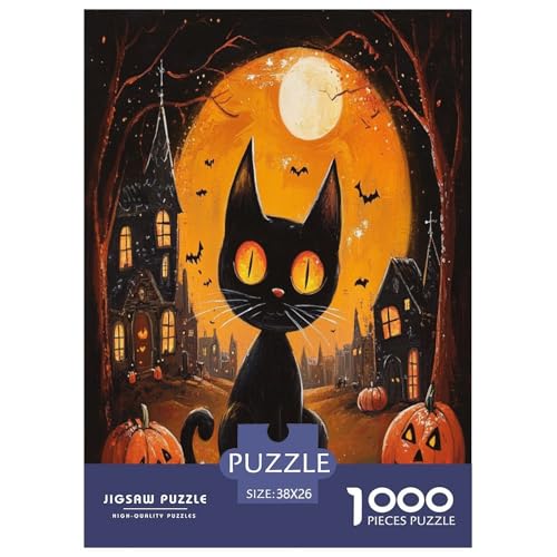 Halloween-Katze 1000 Teile Tieres Puzzle Für Erwachsene Geburtstag Lernspiel Family Challenging Games Wohnkultur Stress Relief 38x26cm/1000pcs Halloween-Katze 1000 Teile Tieres Puzzle Für Erwachsene Geburtstag Lernspiel Family Challenging Games Wohnkultur Stress Relief 38x26cm/1000pcs von XKASKDFKE