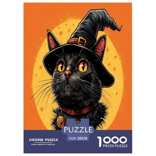 Halloween-Katze 1000 Teile Tieres Puzzle Für Erwachsene Home Decor Lernspiel Geburtstag Family Challenging Games Stress Relief 38x26cm/1000pcs Halloween-Katze 1000 Teile Tieres Puzzle Für Erwachsene Home Decor Lernspiel Geburtstag Family Challenging Games Stress Relief 38x26cm/1000pcs von XKASKDFKE