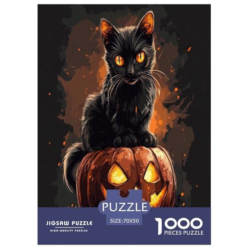 Halloween-Katze Puzzles Erwachsene 1000 Teile Tieres Educational Game Moderne Wohnkultur Family Challenging Games Geburtstag Stress Relief Toy 70x50cm/1000pcs Halloween-Katze Puzzles Erwachsene 1000 Teile Tieres Educational Game Moderne Wohnkultur Family Challenging Games Geburtstag Stress Relief Toy 70x50cm/1000pcs von XKASKDFKE